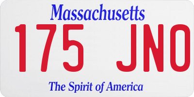 MA license plate 175JN0