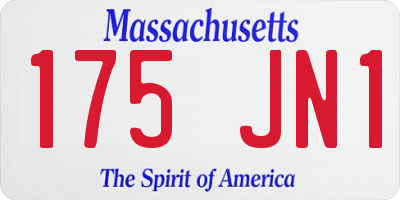 MA license plate 175JN1