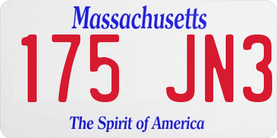 MA license plate 175JN3