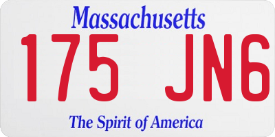 MA license plate 175JN6