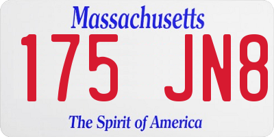 MA license plate 175JN8