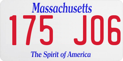 MA license plate 175JO6