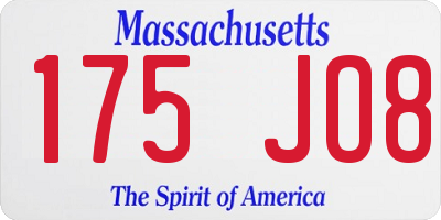 MA license plate 175JO8