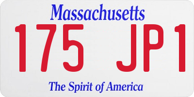 MA license plate 175JP1