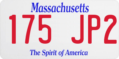 MA license plate 175JP2
