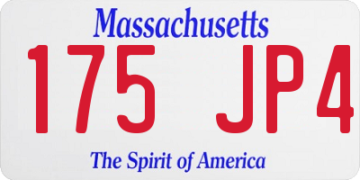 MA license plate 175JP4