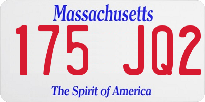MA license plate 175JQ2