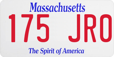MA license plate 175JR0