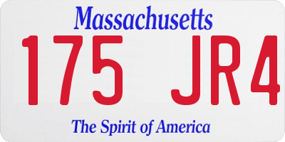 MA license plate 175JR4