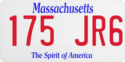 MA license plate 175JR6
