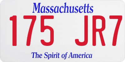 MA license plate 175JR7