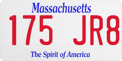 MA license plate 175JR8