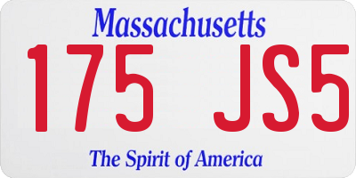MA license plate 175JS5