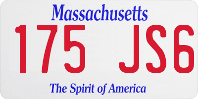 MA license plate 175JS6