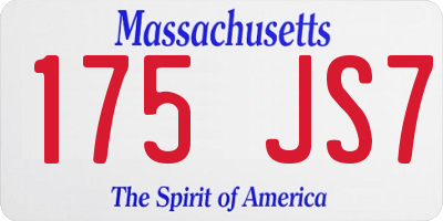 MA license plate 175JS7