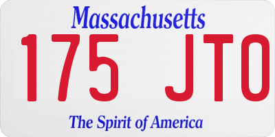 MA license plate 175JT0