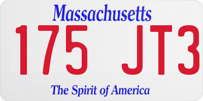 MA license plate 175JT3