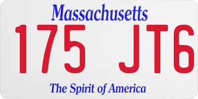 MA license plate 175JT6
