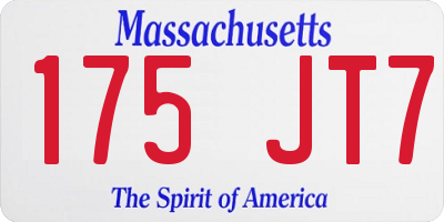 MA license plate 175JT7