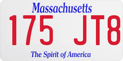 MA license plate 175JT8