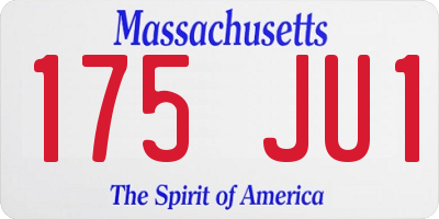 MA license plate 175JU1
