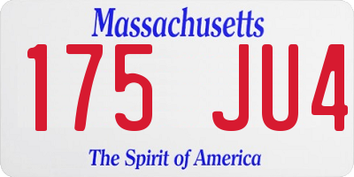 MA license plate 175JU4
