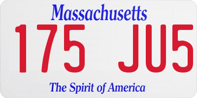 MA license plate 175JU5