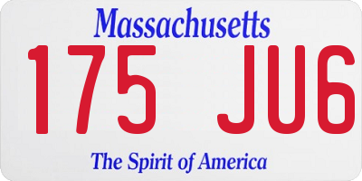 MA license plate 175JU6