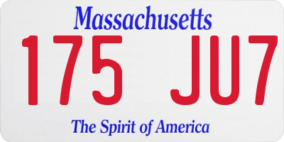 MA license plate 175JU7