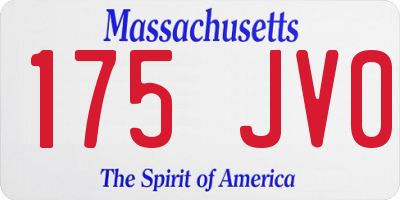 MA license plate 175JV0