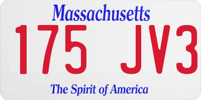 MA license plate 175JV3