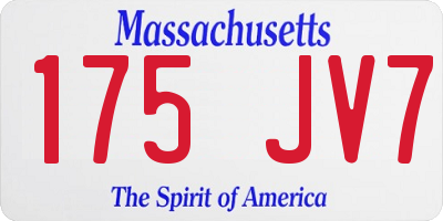 MA license plate 175JV7