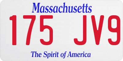 MA license plate 175JV9