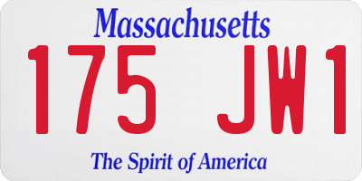 MA license plate 175JW1