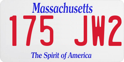MA license plate 175JW2
