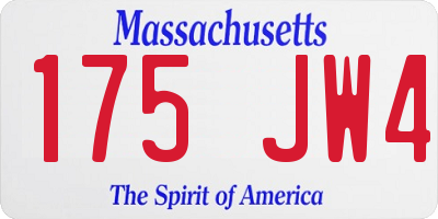 MA license plate 175JW4