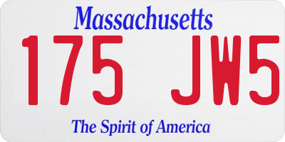 MA license plate 175JW5