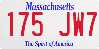MA license plate 175JW7