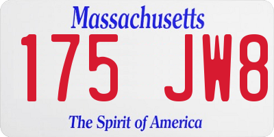 MA license plate 175JW8