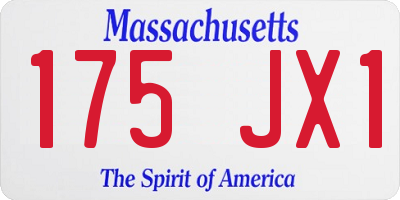 MA license plate 175JX1