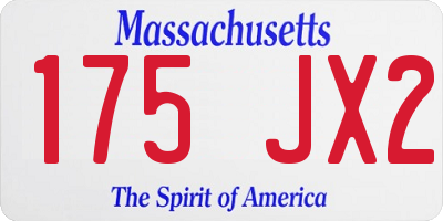 MA license plate 175JX2