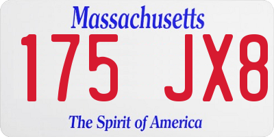 MA license plate 175JX8