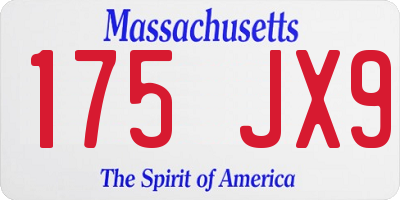 MA license plate 175JX9