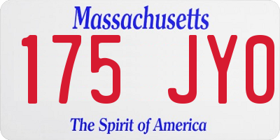 MA license plate 175JY0