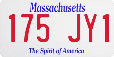 MA license plate 175JY1