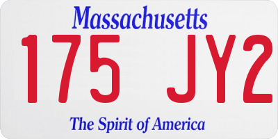 MA license plate 175JY2