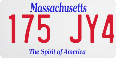 MA license plate 175JY4