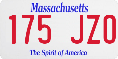 MA license plate 175JZ0