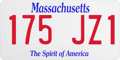 MA license plate 175JZ1
