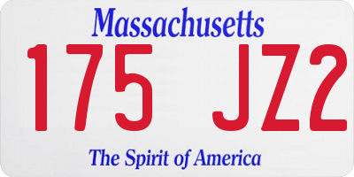 MA license plate 175JZ2